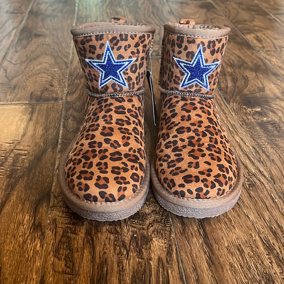 NWT!! NFL Dallas Cowboys leopard boots, size women’s 6 - Picture 2 of 11